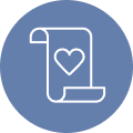 scroll with heart icon
